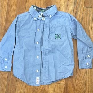 Janie and Jack 2T Blue Kids Shirt with Embroidered Logo